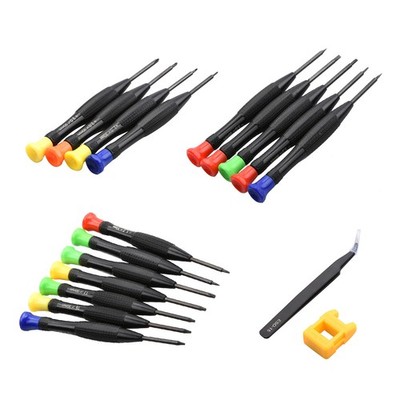 Precision Screwdriver Set 18PCS with Transparent Case Colored Handles Non-Slip