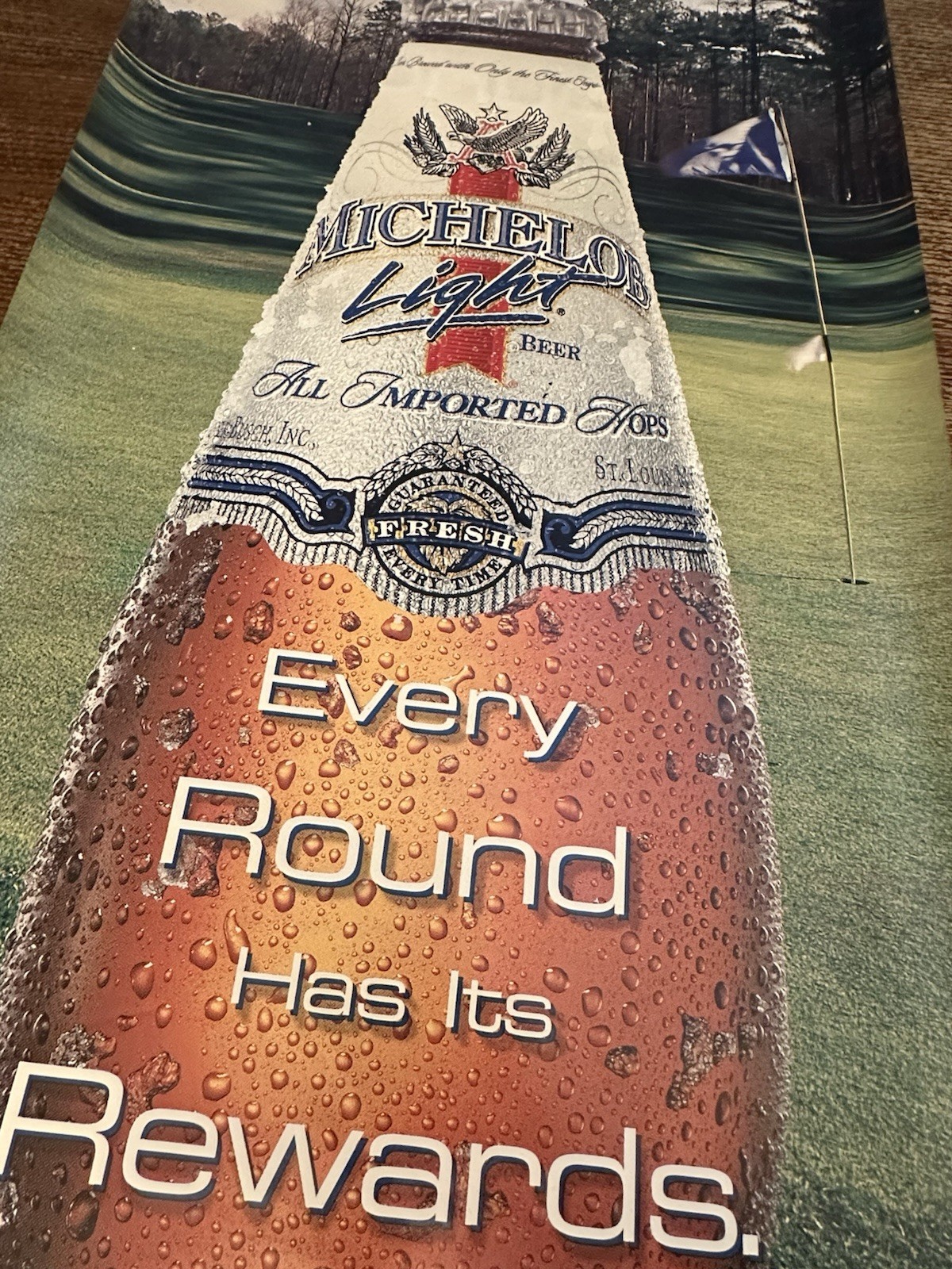 2001 Michelob Light PGA Senior PGA LPGA Viynl Offical Beer Street Banner 60”X22”
