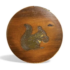 Antique Wooden Firkin Squirrel Pantry Box LID ONLY 6.5" Primitive Country Farm