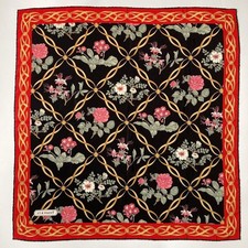 Tiffany Co. Floral Pattern Silk Scarf 83x85cm Used Nice Condition