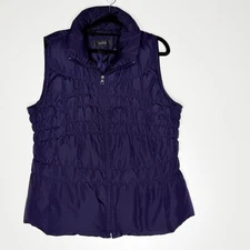 G III Apparel Siena Quilted Down Puffer Vest Purple Zip Pockets Women's Large