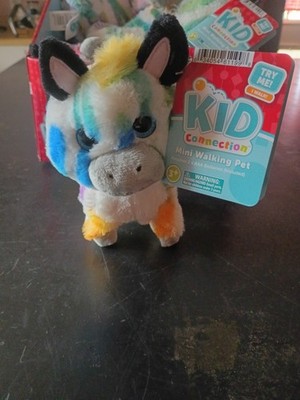KIid Connection 6'' Mini Walking Rainbow Plush Zebra with Sounds
