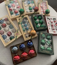 Lot of Vintage 50s 60s Glass Ornaments Pyramid, Rauch, Visions By Holly, & More