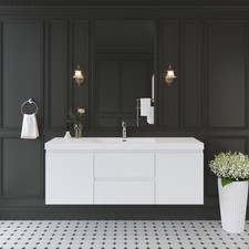 60 Floating Bathroom Vanity with Sink, Wall-M...