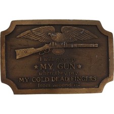 2nd Second Amendment Gun Rights Article Ii Western 70s Vintage Belt Buckle