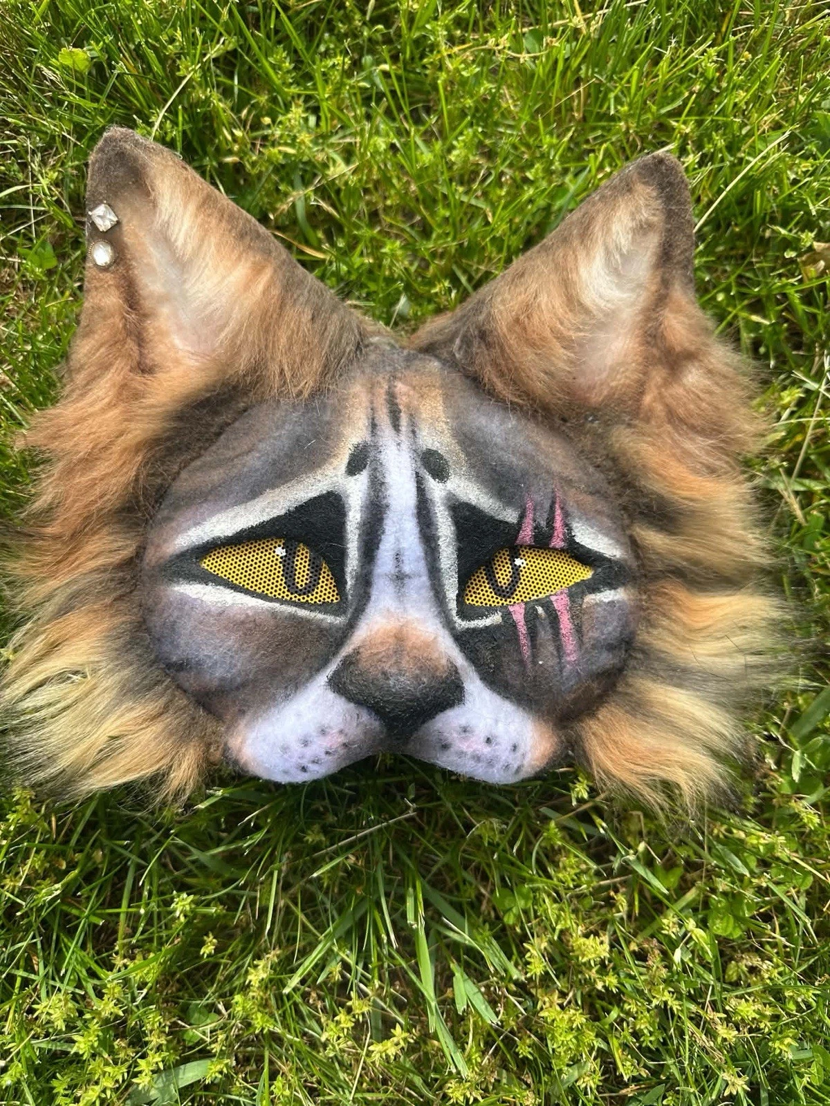 Brown Tux Cat Mask Therain Furry Cosplay Kitty Masquerade Costume Summer