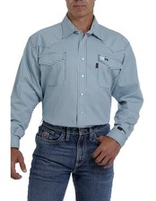 Cinch Work Shirt Mens L/S FR Micro Geo Print XXL Light Blue WLW2002008