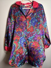 Vintage Gold Label Victoria Secrets Satin Nightgown Jewls Buttons Size Small See