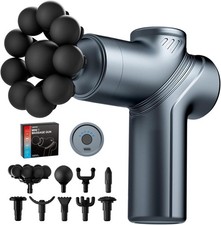 Mini Massage Gun Deep Tissue for Pain Relief  Silent, 9 Heads Blue 