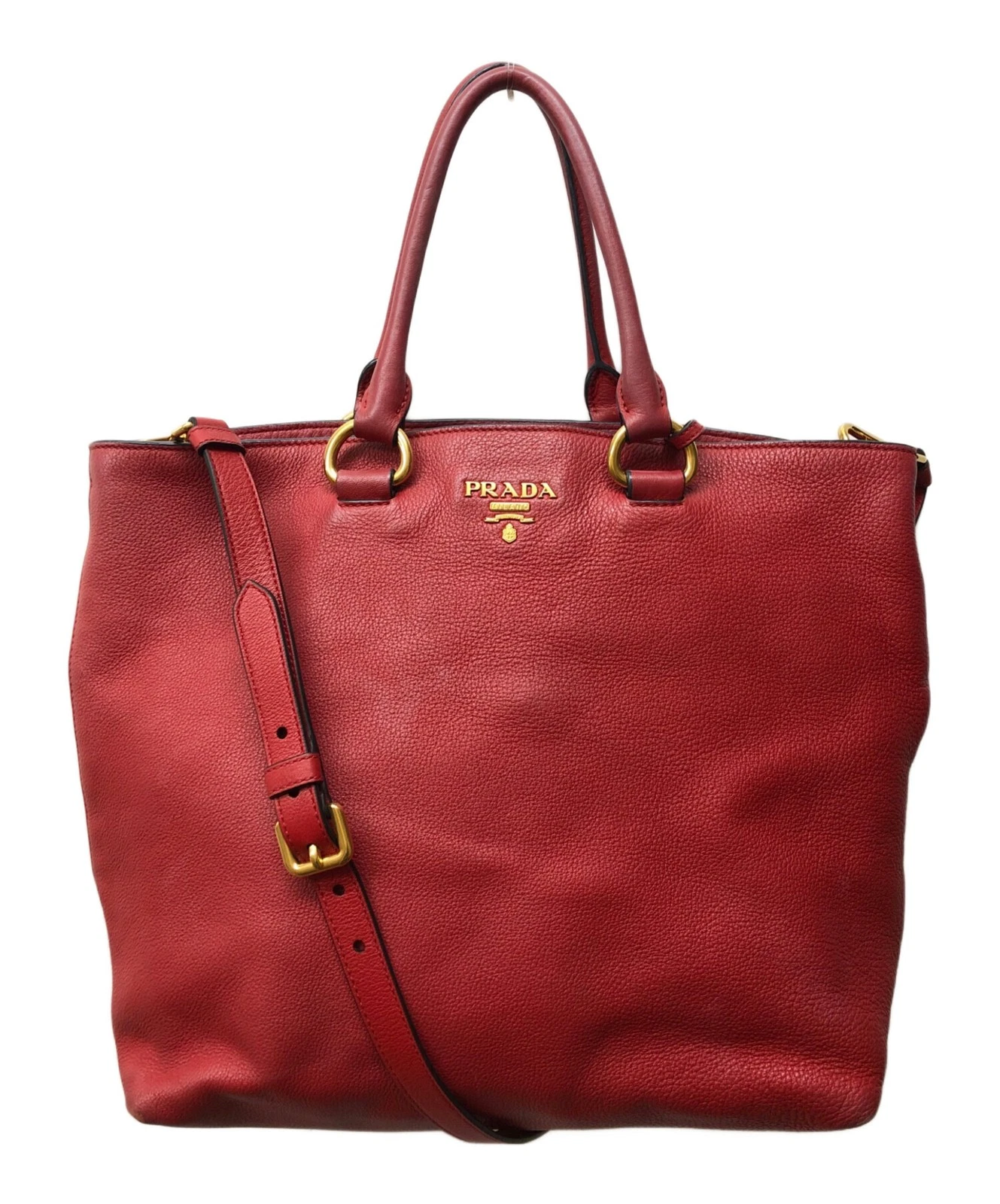 Prada — Prada 2-Way 1BG865 Leather Red Tote Bag #TFB5609
