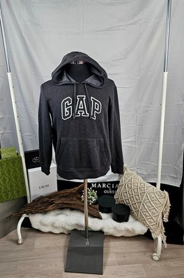 GAP Hoodie - Kapuzenpullover, Gr.S(36), dunkelgrau weiß, großes Frontlogo, Basic