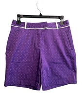 Lady Hagen Golf Shorts Women Size 2 Purple Dot Stretch Bermuda Casual NWT