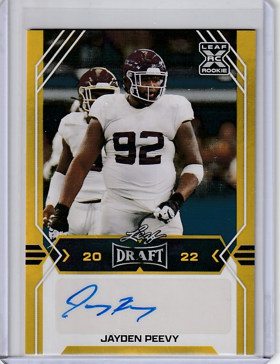 2022 Leaf Draft - Autographs Jayden Peevy #BA-JP2 (AU, RC)
