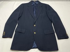Vintage Pendleton Blazer Navy Blue Gold Button Wool Mens 44L Sport Coat Jacket