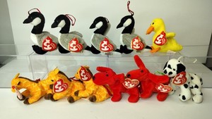 TY JINGLE  BEANIES~~VARIETY LOT IF (11) ANIMAL JINGLE BEANIES~~MWTS JB2