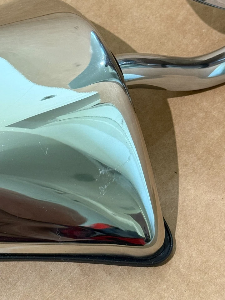 Par de espejos retrovisores eléctricos con coletas 1985-1995 Chevy GMC G10 G20 G30 furgoneta acero inoxidable Foto 3 de 4