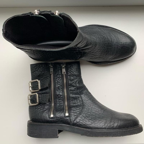 Women Billiani Boots Black Leather 41