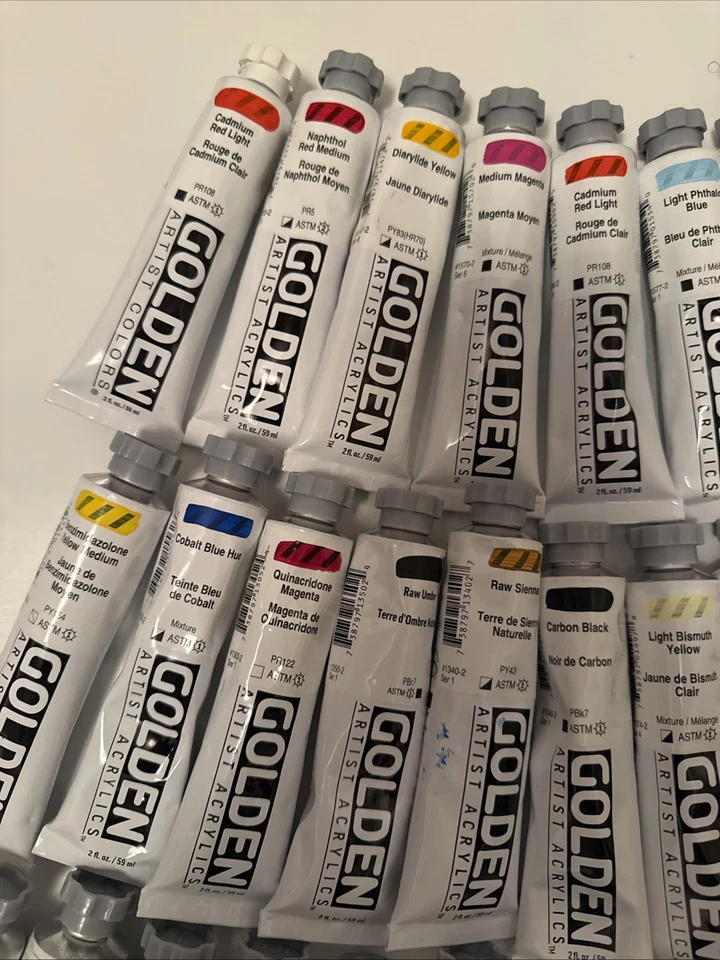 LOTE DE 50 Tubos DORADOS Pinturas Acrílicas Colores Artista 2fl oz *NUEVO *¡ENVÍO GRATUITO! Foto 2 de 4
