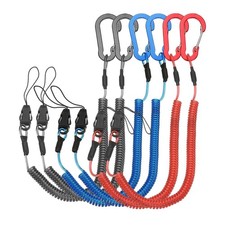 Coiled Lanyards with Buckle 40 Inch, 6 Pcs Buckle for Key Tool, Black/Red/Blue