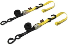 Powertye 23628-S Tie-Down Cam Sec Hook Soft-Tye 1"X6' Black/Yellow Pair