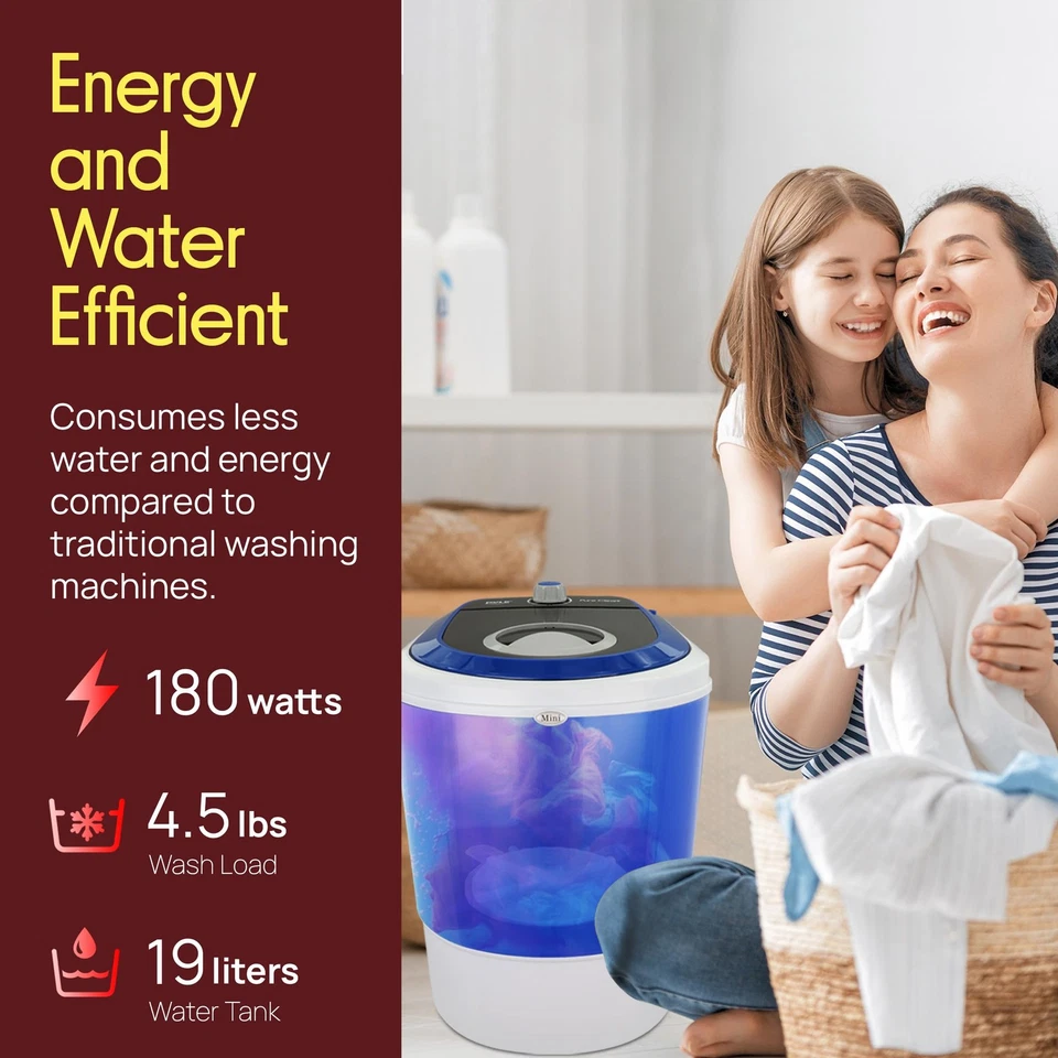 Pyle Upgraded Version Portable Washer - Top Loader Portable Laundry, Mini - Image 4 of 4