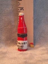 Vintage Tomato Ketchup Bottle, Ceramic Hinged Trinket Box w/trinket