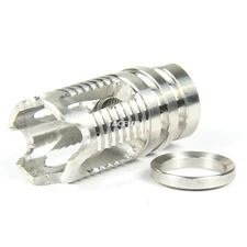 Stainless Steel Muzzle Brake 5/8x24 TPI Compact Size for .308 w/ Washer