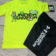 Under Armour Size 4 Boys Neon Black Outfit Set NEW