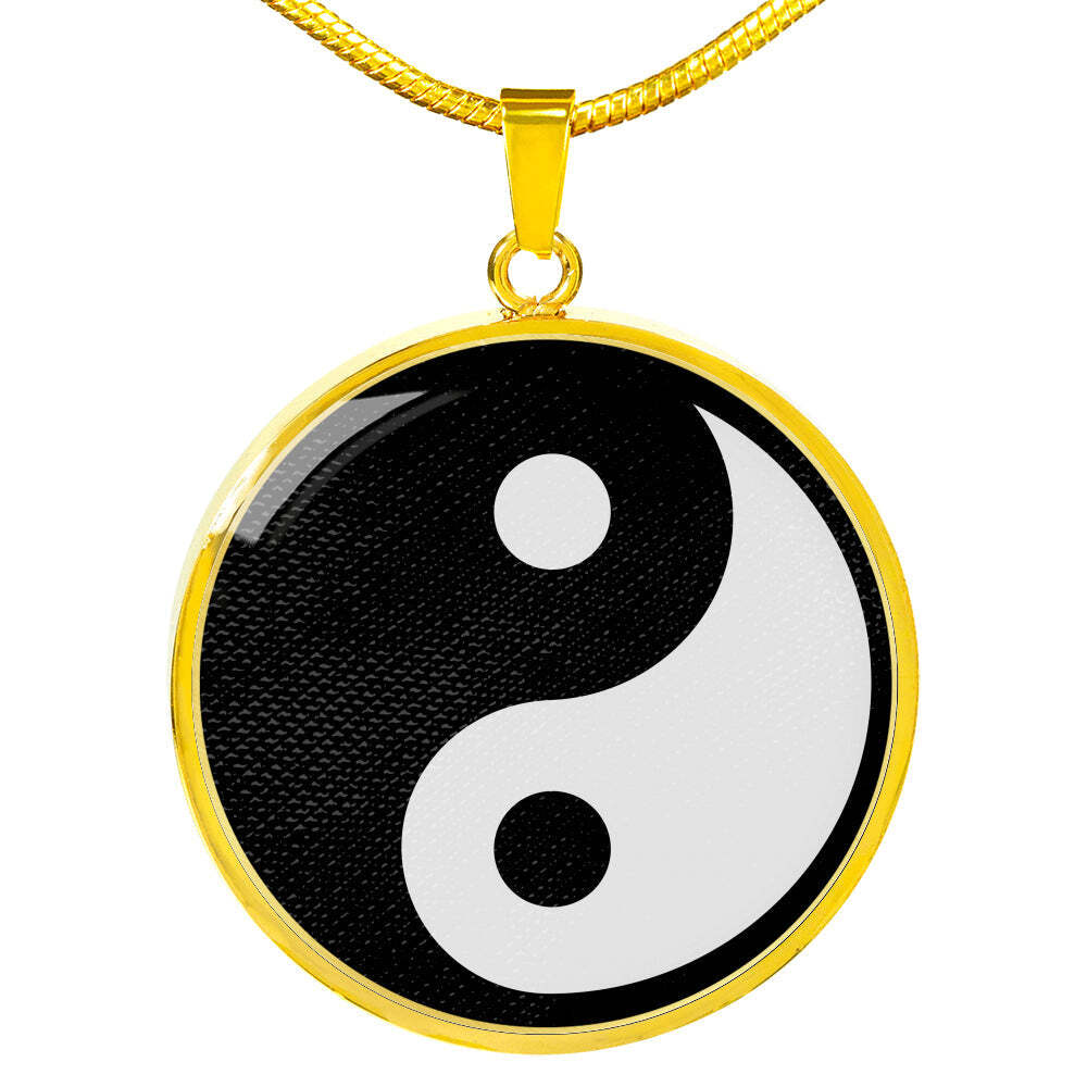 Yin Yang Necklace Yoga Pendant Stainless Steel or 18k Gold