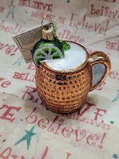 Old World Christmas Moscow Mule Mug Glass Ornament NEW WITH TAGS FREE SHIP
