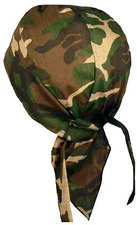 Camouflage Motorcycle Skull Cap Doo Rag Bandana Wrap Hat Chemo Bald Head Cover