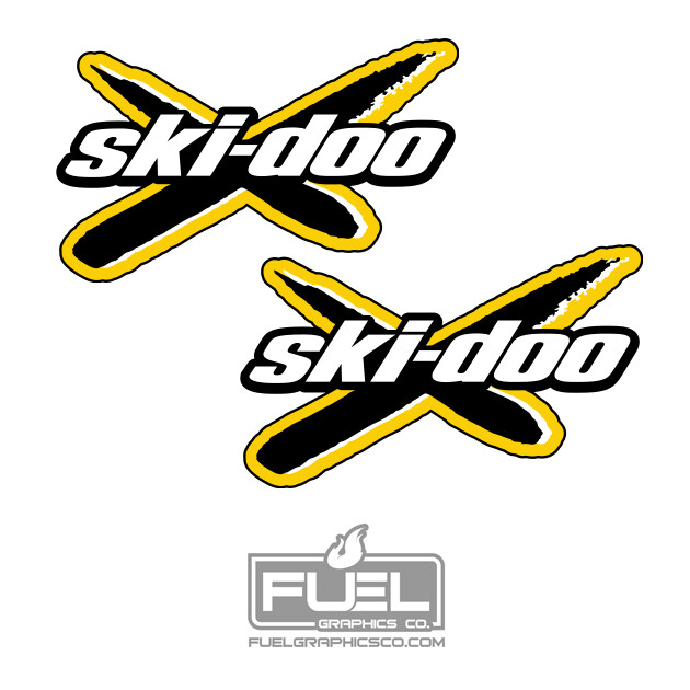 SkiDoo Logo Premium Vinyl Decal Sticker 2-Pack - Ski-Doo Race Mod Decal Logo