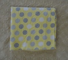 Just Born Polka Dot Baby Blanket Flannel Receiving Yellow White Gray Circle