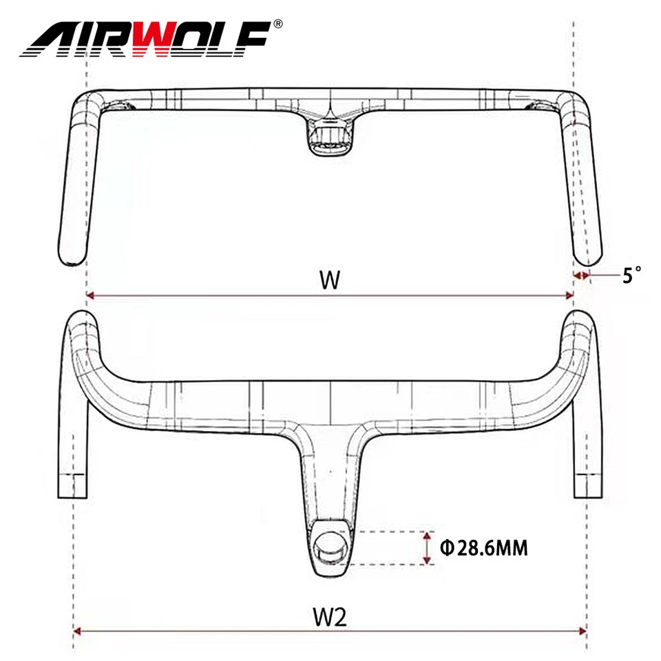 Fahrrad Carbon Integriert Lenker Fahrradlenker 360-440mm for Rennrad Gravel - Bild 4 von 4