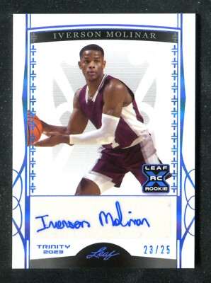 2023 Leaf Trinity Sapphire Autograph Iverson Molinar RC /25 Mississippi State