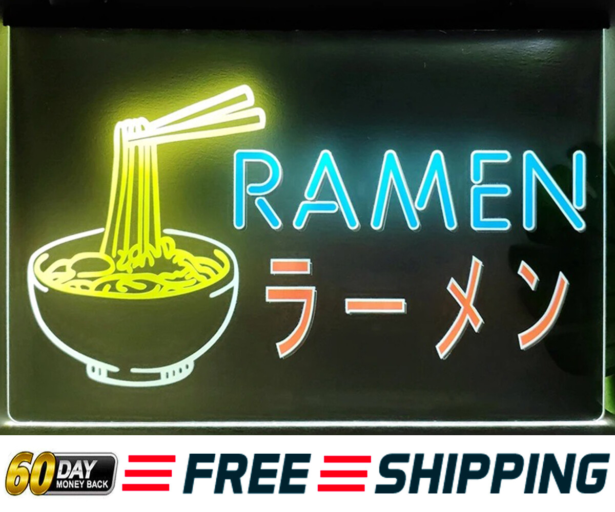 Ramen Noodles LED Neon Sign Light Wall Art Lamp Asian Food Restaurant Shop Décor