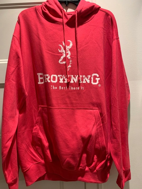 Browning Women's Pink and White Logo Hoodie Extra Large (XL)
