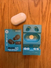 JLab JBuds Air In-Ear True Wireless Bluetooth Earbuds White & 2 Pairs Cush Fins