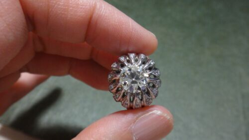 Vintage Engagement Ring Old European Cut Diamond in Platinum - Picture 1 of 12