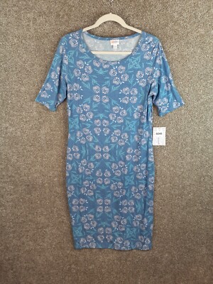 LuLaRoe Julia Dress Womens L Blue Pink Rose Pattern Stretch Half Sleeve NWT | eBay LuLaRoe Julia Dress Womens L Blue Pink Rose Pattern Stretch Half Sleeve NWT | eBay