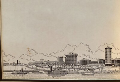 St.Louis Skyline Lithograph Original Signed Richard E.Long