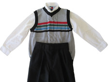 Youth Boys 3pc Dress Outfit 7yrs White Shirt-Vest-Slacks Pants Church Set Lot