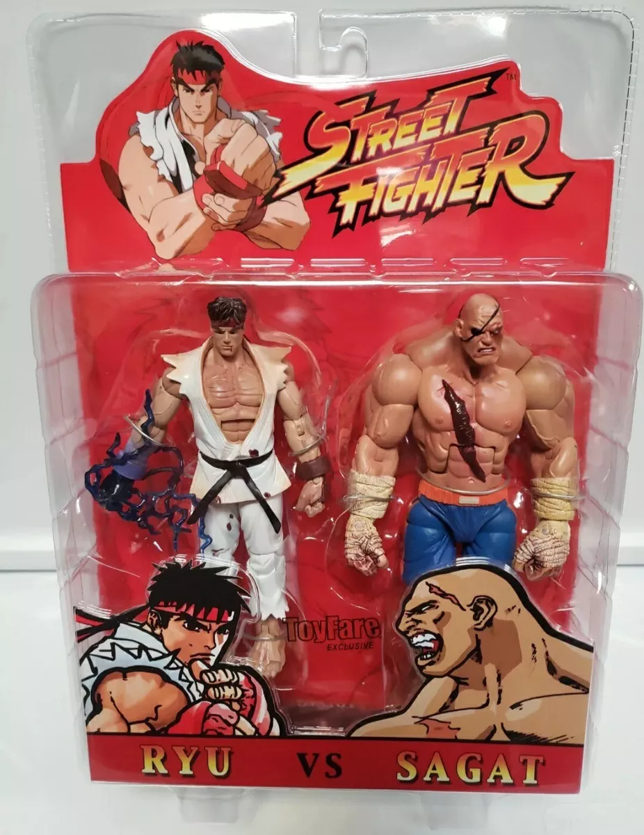 Street Fighter Ryu Vs Sagat Action figures. Toy Fare Exclusive Soya Toys 2006
