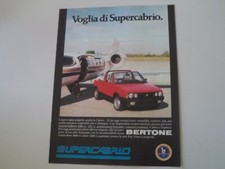 advertising Pubblicità 1985 FIAT RITMO SUPER CABRIO SUPERCABRIO BERTONE