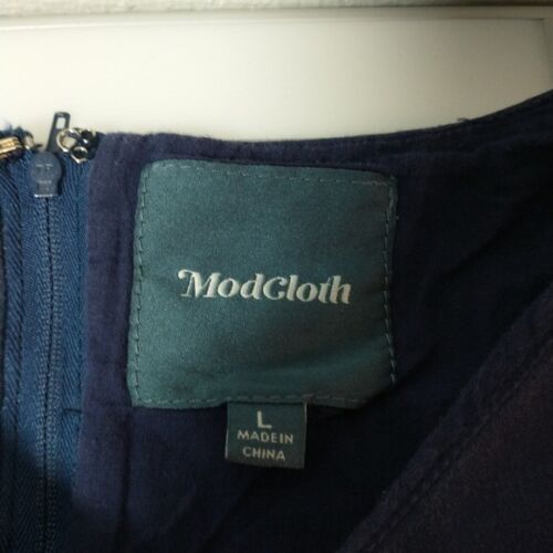 Modcloth Between the Lines Fit and Flare Dress, size L, missing belt - Picture 2 of 11