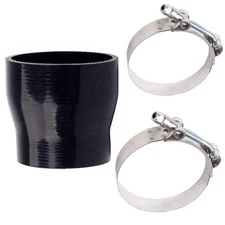 Black 2.75" to 2.5" Silicone Hose Reducer Coupler Turbo Pipe w/ 2x T-Bolt Clamps