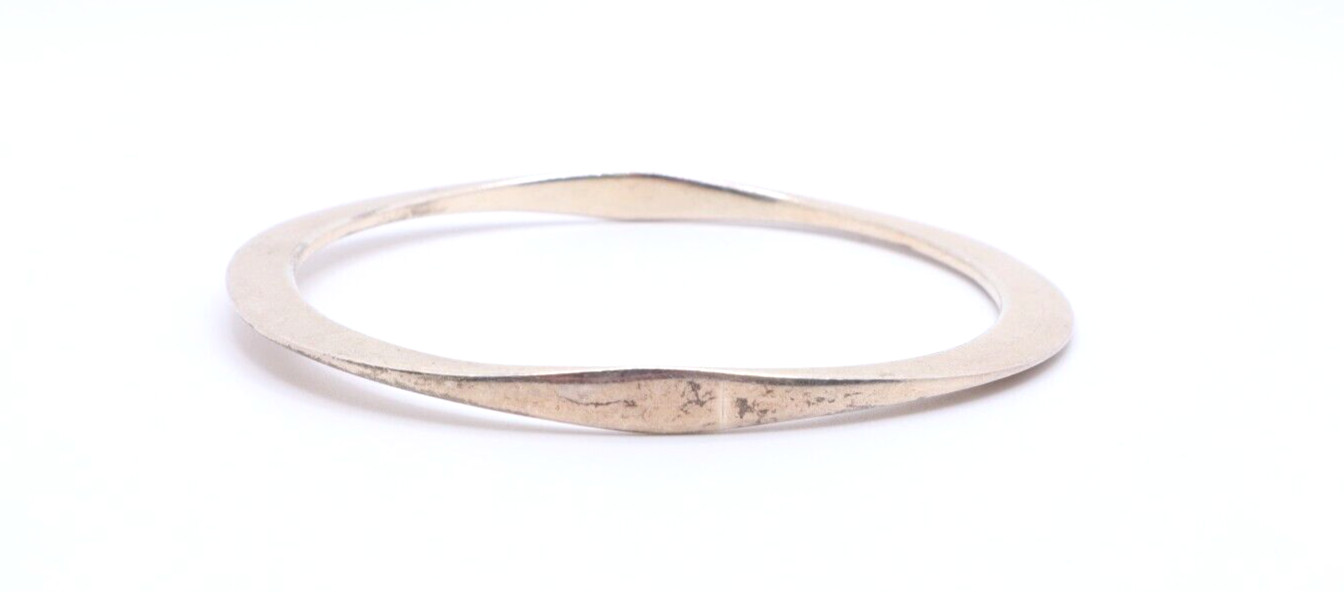 Sterling Silver 925  Hammered Stackable 7" Bangle - image 1