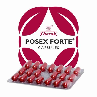 Charak Pharma Posex Forte Capsule for Women health - 20 Tablets (1 Strip) F.SHIP