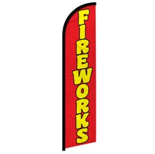 Fireworks Full Curve Windless Swooper Flag 4th of July