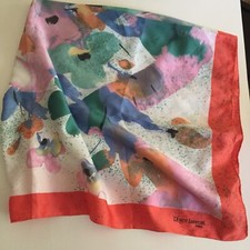 Roger Laurent Paris Scarf Flowers, 34  X 35 Vintage, Polyester